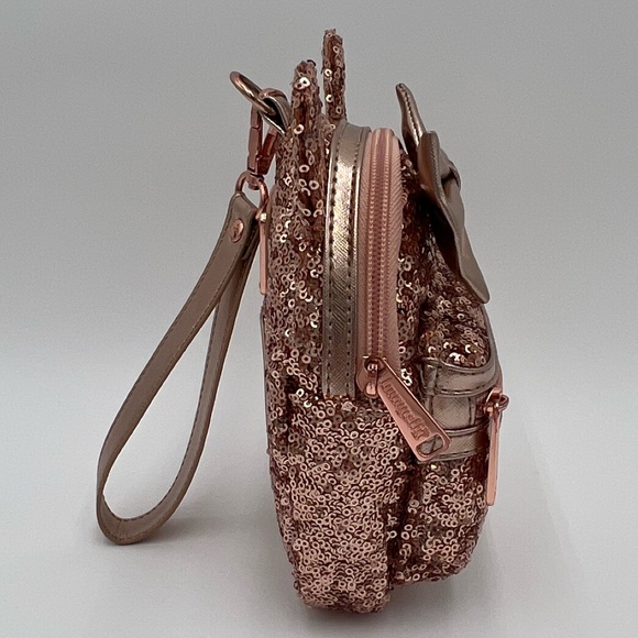 Minnie Mouse Sequin Backpack Wristlet by Loungefly - Briar Rose Gold - Picture 6 of 10